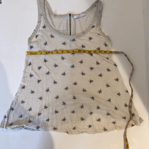 Charlotte Russe Oatmeal Floral and Stripe Tank Top - Picture 5 of 7